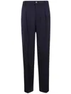 Dries Van Noten Pleated Trousers With Belt Loops And Back Pocket In Blue
