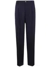 Dries Van Noten Pleated Trousers With Belt Loops And Back Pocket In Blue