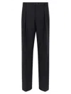 Dries Van Noten Pleated Trousers With Belt Loops And Back Pocket In Black