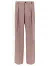 Dries Van Noten Straight-leg Trousers With Clean Front Pleat In Pink