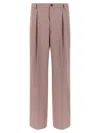 Dries Van Noten Straight-leg Trousers With Clean Front Pleat In Pink