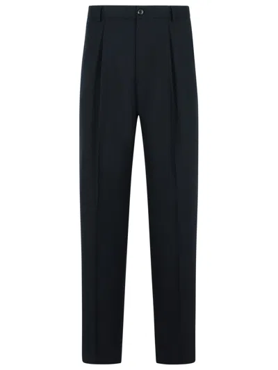 DRIES VAN NOTEN DRIES VAN NOTEN 'PENRUD' STRAIGHT BLACK WOOL PANTS MEN