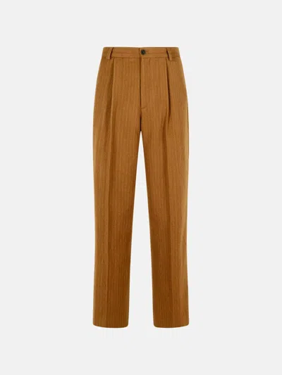 Dries Van Noten 'penrud' Straight Brown Wool Pants