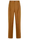 Dries Van Noten 'penrud' Straight Brown Wool Pants In Brown