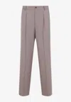 Dries Van Noten Straight-leg Trousers With Clean Front Pleat In Pink