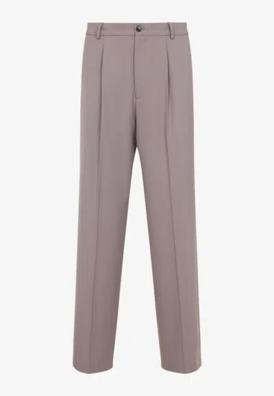 Dries Van Noten Penrud Pants With Central Loose Creases In Purple