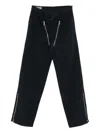 Dries Van Noten Straight Leg Trousers Double Zipper Detail In Black