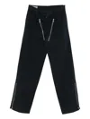 Dries Van Noten Straight Leg Trousers Double Zipper Detail In Black