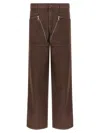 Dries Van Noten Wide Leg Trousers Zip Pockets In Brown