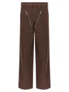 Dries Van Noten Wide Leg Trousers Zip Pockets In Brown