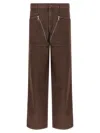 Dries Van Noten Wide Leg Trousers Zip Pockets In Brown