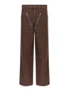 Dries Van Noten Wide Leg Trousers Zip Pockets In Brown