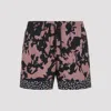 Dries Van Noten Abstract Floral Polyamide Geometric Trim Swim Shorts In Pink