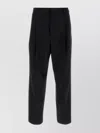 Dries Van Noten Wide Wool Blend Gabardine Pants In Black