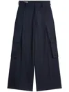 Dries Van Noten Navy-blue Wool Tris Pants In Blue