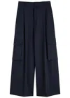 Dries Van Noten Navy-blue Wool Tris Pants In Navy