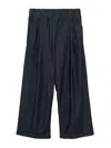 Dries Van Noten Wide Leg Denim Trousers And Pockets In Black