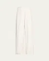 Dries Van Noten Trousers Featuring Elastic Waistband And Wide Leg In White