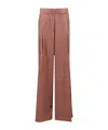 Dries Van Noten Pila Cupro And Cotton Trousers In Brown
