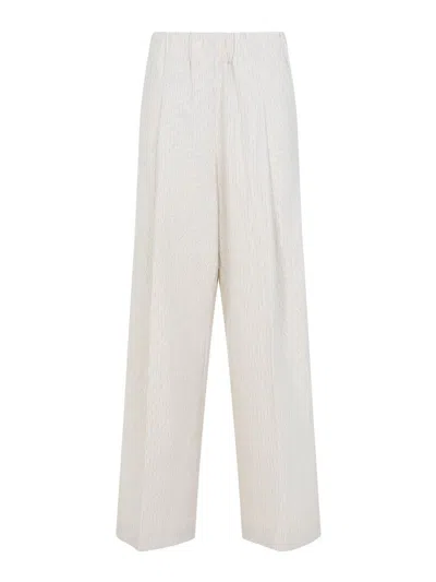 Dries Van Noten Ecru Pila Cotton Pants In White