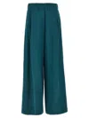Dries Van Noten Trousers Wide Leg Elastic Waistband In Green