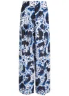 Dries Van Noten Pila Printed Matte Satin Trousers In Navy