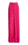 Dries Van Noten Pila Printed Twill Wide-leg Pants In Pink