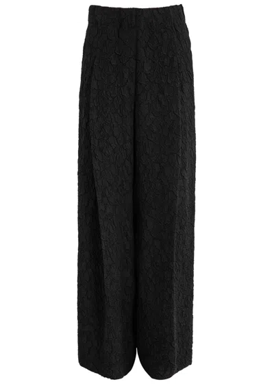 Dries Van Noten Pila Wide-leg Cloqué Trousers In Black