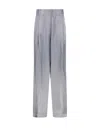 Dries Van Noten Wide Leg Trouser With Pleat And Pocket In Grey