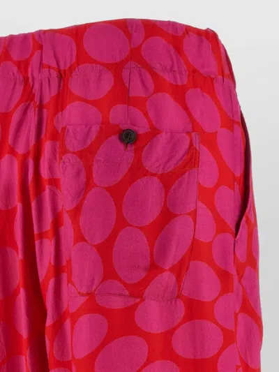 Dries Van Noten High-waisted Wide-leg Pants With Geometric Pattern In Pink