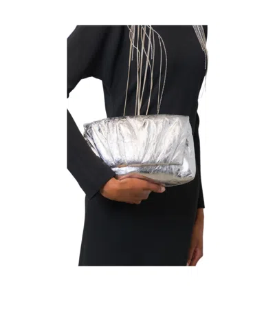 Dries Van Noten Pillow-shaped Clutch In Silver
