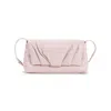 Dries Van Noten Shoulder Bag With Pleated Detail And Sophisticated Leather Finish In Pink