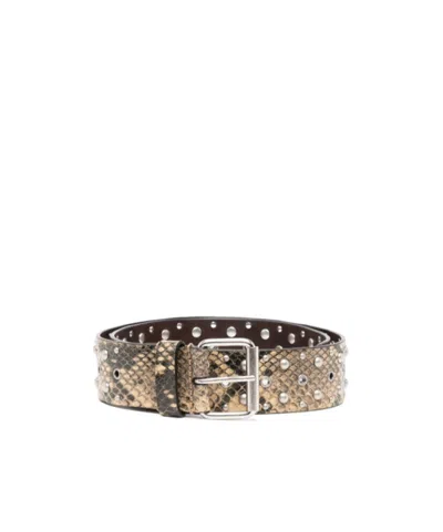 Dries Van Noten Pin Buckle Belt In Nude