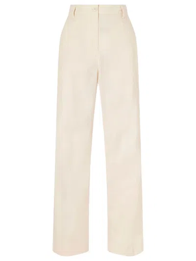 Dries Van Noten Pincks Straight Leg Cotton Poplin Trousers In Neutral