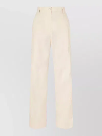 Dries Van Noten Pincks Straight Leg Cotton Poplin Trousers In Neutral