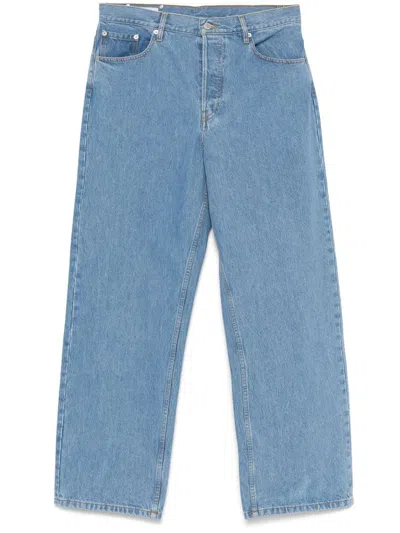 Dries Van Noten Wide Leg Denim Trousers In Blue