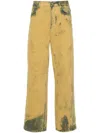 Dries Van Noten Mens Lime Washed Wide-leg Relaxed-fit Jeans
