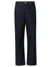 Dries Van Noten Straight Leg Denim Pants With Contrast Stitching In Blue