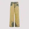 Dries Van Noten Mens Lime Washed Wide-leg Relaxed-fit Jeans In Lime