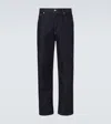 Dries Van Noten Straight Leg Denim Pants With Contrast Stitching In Blue