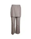 Dries Van Noten Pinella Check Draped Panel Straight Leg Trousers In Brown Wool In Brown