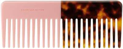 Dries Van Noten Pink & Brown Resin Comb In Resine & Pink
