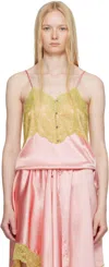Dries Van Noten Lace-trimmed Silk-satin Camisole In 305 Pink