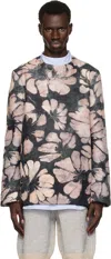 Dries Van Noten Pink & Navy Silk Long Sleeve Top In 305 Pink