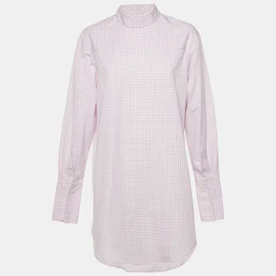 Pre-owned Dries Van Noten Pink Checkered Print Cotton Corso Shirt M