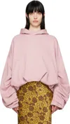 Dries Van Noten Oversized Draped Hooded Sweatshirt In 305 Pink