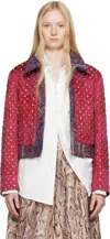 Dries Van Noten Womens Fuchsia Vurano Stud-embellished Cotton-blend Jacket In 304 Fuchsia