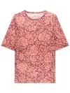 Dries Van Noten Floral Printed Crewneck T-shirt In Pink