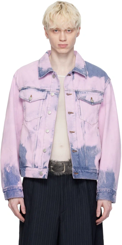 Dries Van Noten Pink Garment-dyed Denim Jacket In 305 Pink