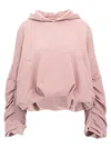 Dries Van Noten Oversized Draped Hooded Sweatshirt In Pink